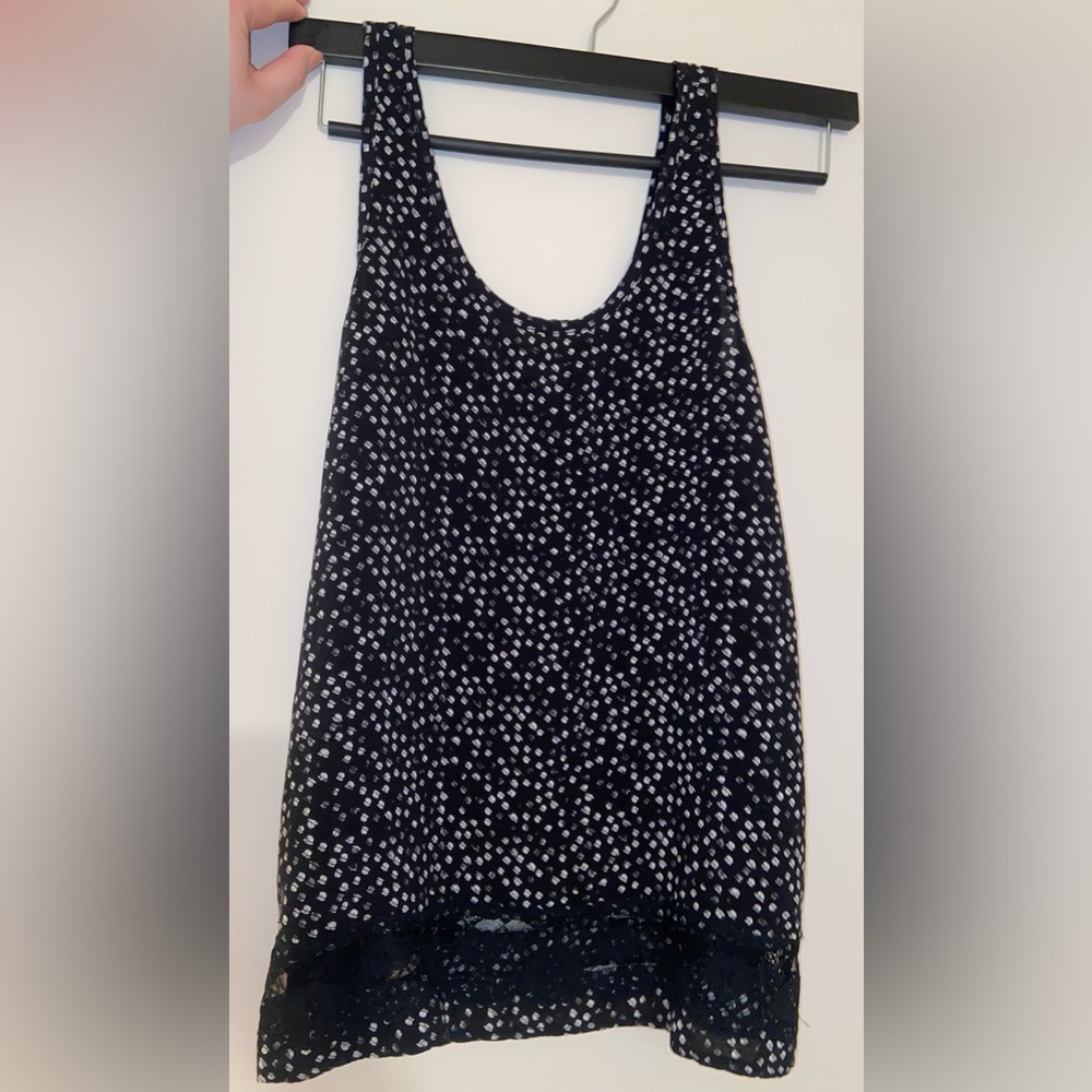 Mudd Black Polka Dot Tank Top